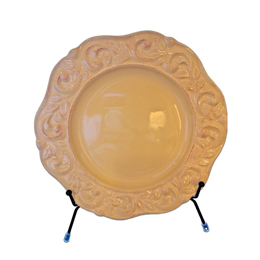 Vintage Isabella JCPenney Home Embossed Yellow Floral Ceramic 9" Salad Plate